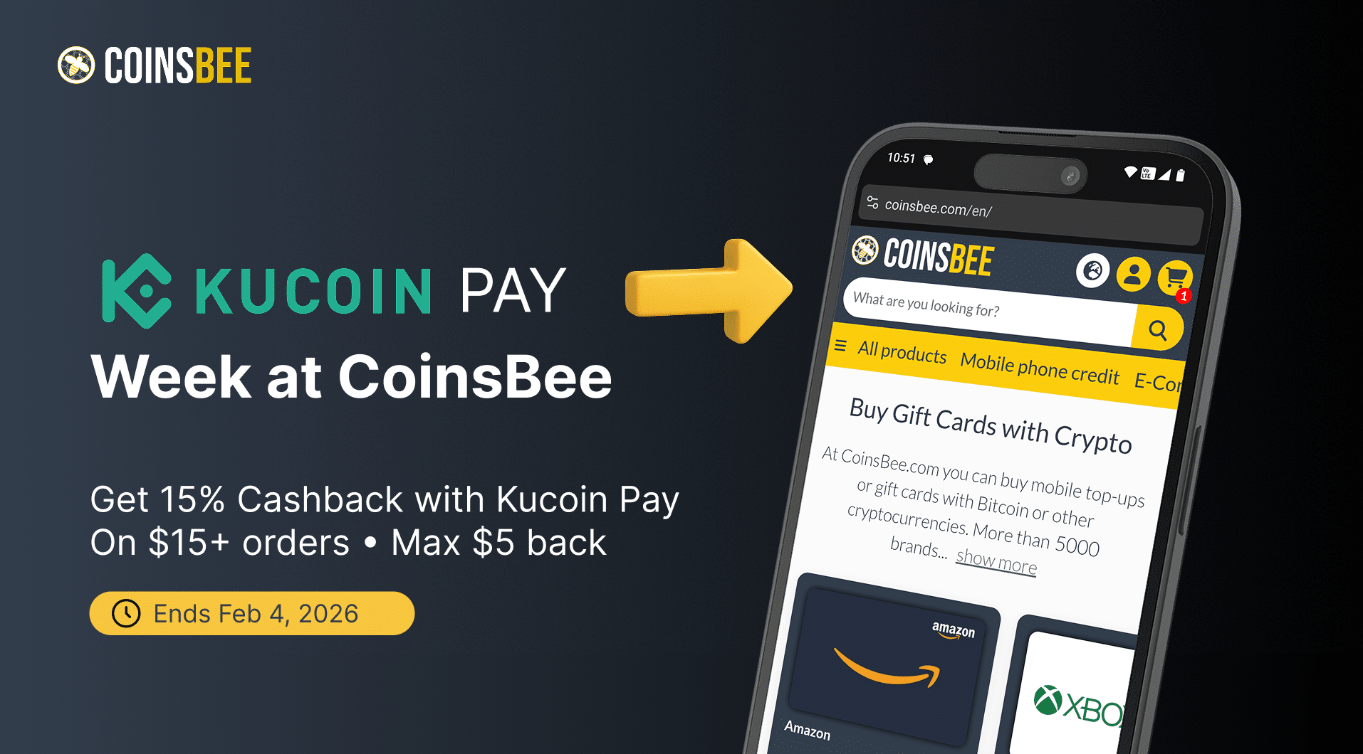 KuCoin Pay Week at Coinsbee: Earn Cashback & Win an Apple Watch - Coinsbee | Blog